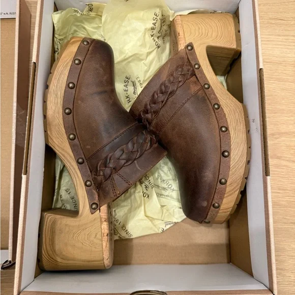 Kork Ease sz 7 clogs leather brown - Picture 1 of 7
